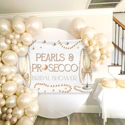 Pearls and Prosecco Bridal Shower Decor Backdrop