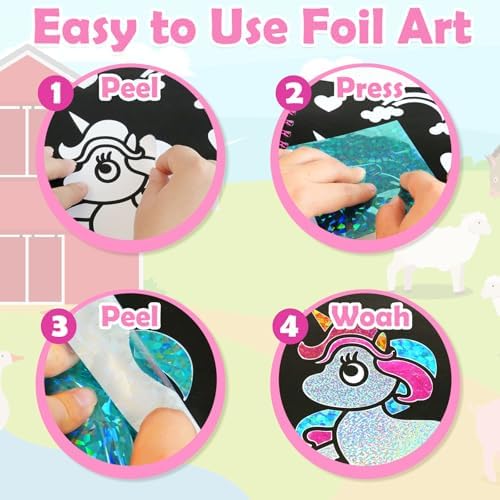 FUNNYBG Foil Art Craft Kit for Kids - Princess Design