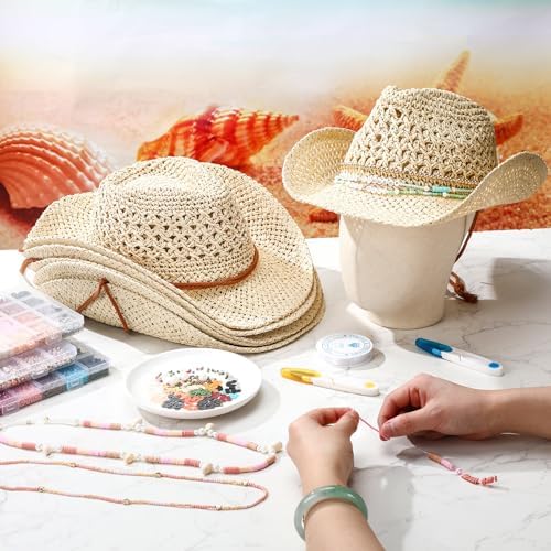 Hercicy 6 Set Coastal Cowgirl Hat DIY with Beaded Kit