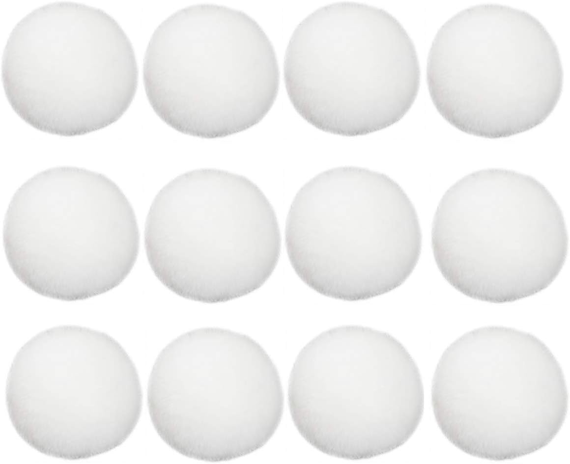 Chris W 12pcs White Artificial Rabbit Fur Pom Poms Ball