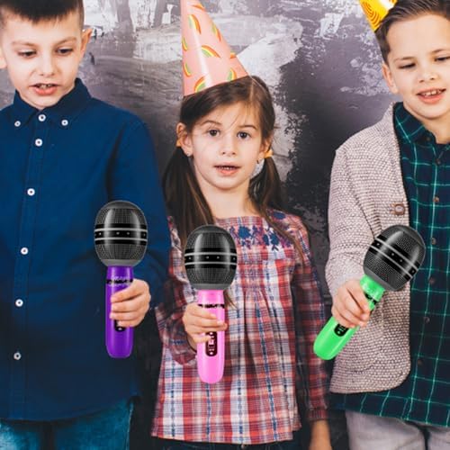 12PCS Inflatable Microphones Assorted Colors