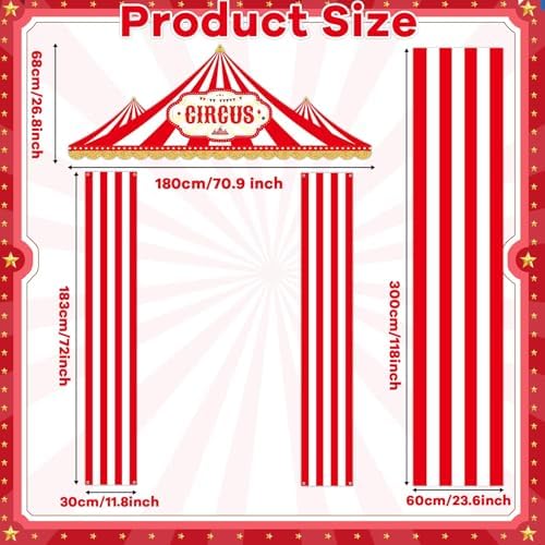 4 Pcs Circus Tent Decorations for Birthday Party