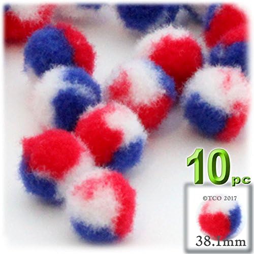 The Crafts Outlet 10-Piece Multi Purpose Pom Poms Acrylic Turquoise Blue