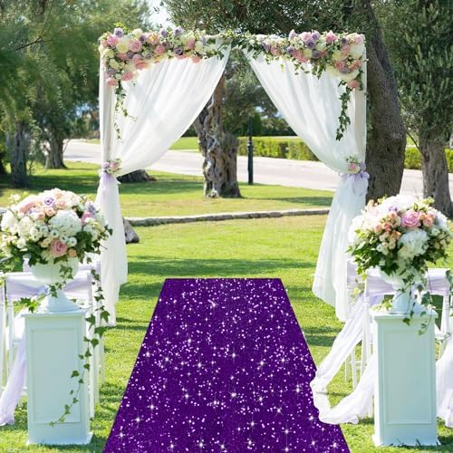 Purple Sequin Carpet Runner for Wedding and Party
