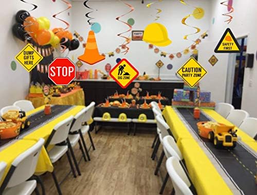 30 Ct Construction Hanging Swirl Decorations