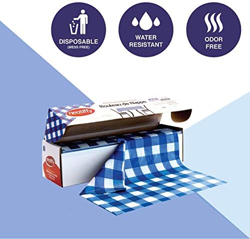 Neatiffy Blue Gingham Tablecloth Roll 54 in x 108 ft