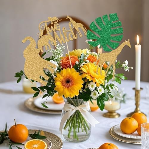 12 Pcs Wild Two Centerpiece Sticks for 2nd Birthday
