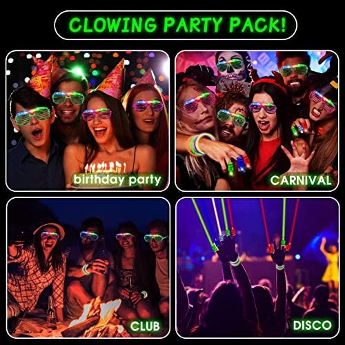 Stondino Christmas Glow In The Dark Party Supplies LED Glasses Finger Lights for Kids Party Favors