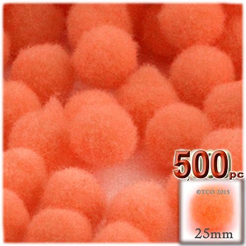 The Crafts Outlet 1000 Piece Acrylic Pom Poms White 25mm