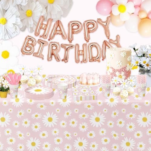 Xigejob Daisy Party Tablecloth 3Pack 54in x 108in