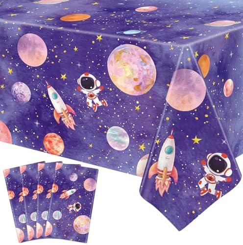 4 Pack Galaxy Tablecloth - Space Theme Decor Cover