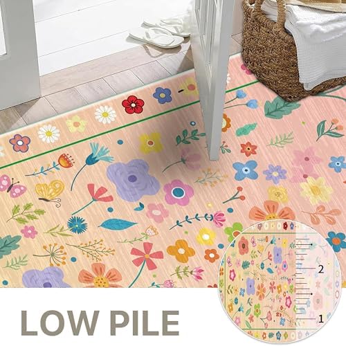 XiaYun Spring Bohemian Floral Runner Rug 33x10ft Pale Pink