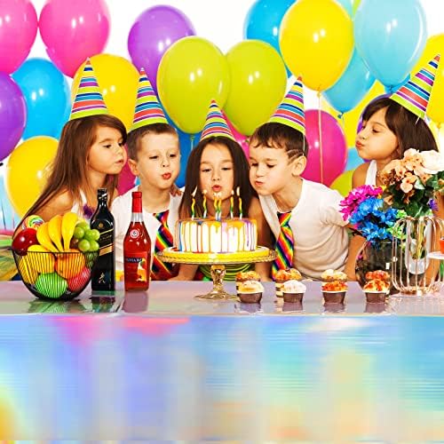 Irenare 3 Pack Iridescent Plastic Tablecloths