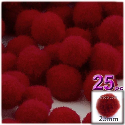 The Crafts Outlet 25-Piece Coffee Brown Pom Poms