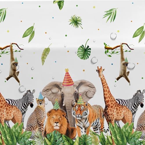 Jungle Animal Safari Party Tablecloth Set 3 Pack