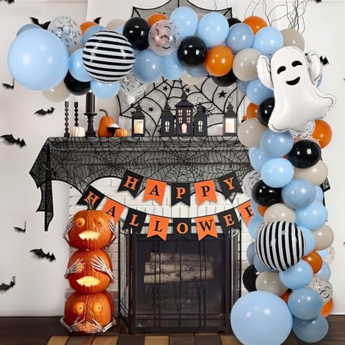 Halloween Baby Shower Balloon Arch Kit with 3D Bats