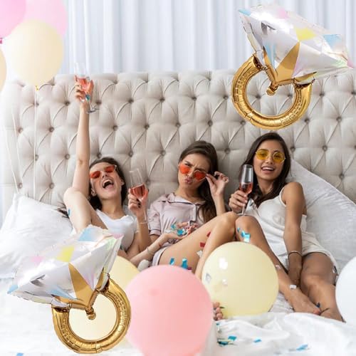 Bride To Be Sash with Diamond Ring Foil Balloons for Bachelorette Party