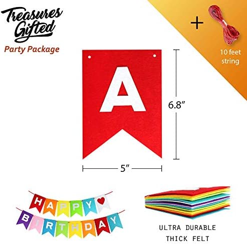 Felt Rainbow Birthday Banner Decor for Kids Party