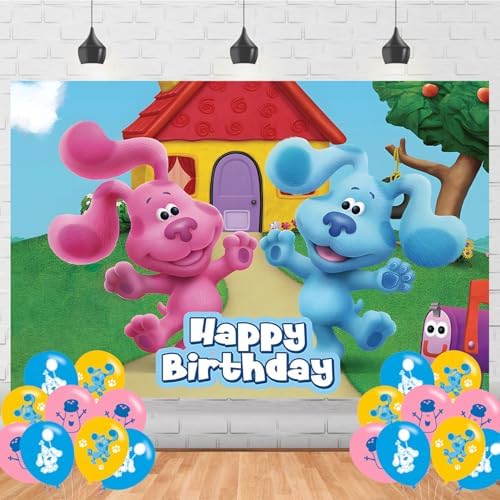 Blues Cartoon Birthday Party Backdrop Banner 5x3