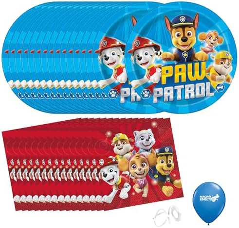 Paw Patrol Birthday Party Supplies Bundle - Serves 16 Guests