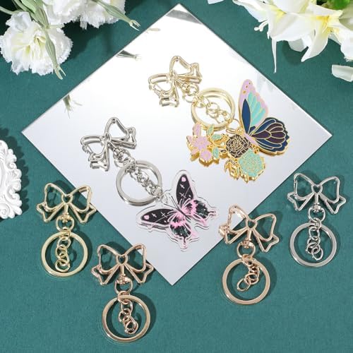 18Pcs Bowknot Keychain Set with Swivel Clasp