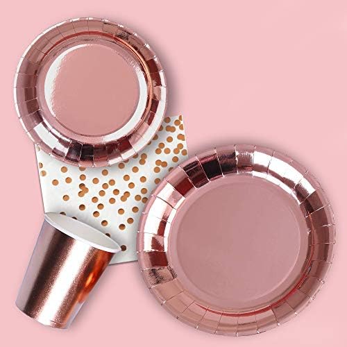 Rose Gold Party Supplies for 50 Guests
