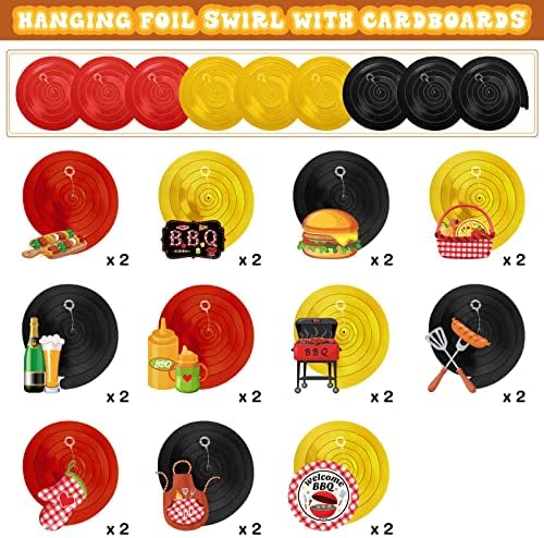Ireer 52 Pcs BBQ Party Hanging Decor Swirls