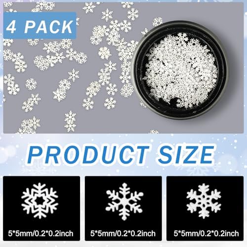 400 Pcs Mini Metal Snowflake Craft Decor
