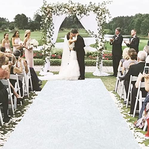 MODFUNS White Velvet Aisle Runner 4FTx20FT for Wedding Ceremony
