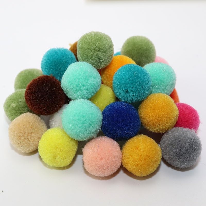 50Pcs Pack 15mm Pompom Balls for DIY Crafts Wedding Sewing