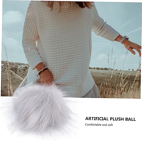 2pcs Artificial Faux Fur Fuzzy Balls for Hats and Bags