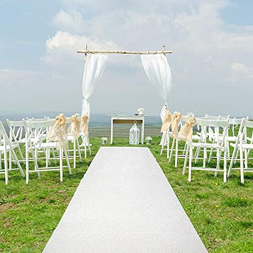 JA Homes White Wedding Aisle Runner - Durable Nylon Double-Sided Tape Adjustable Hitch