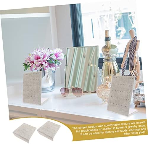 2Pcs Flannelette Earring Holder Display Stand Organizer for Home Jewelry Storage