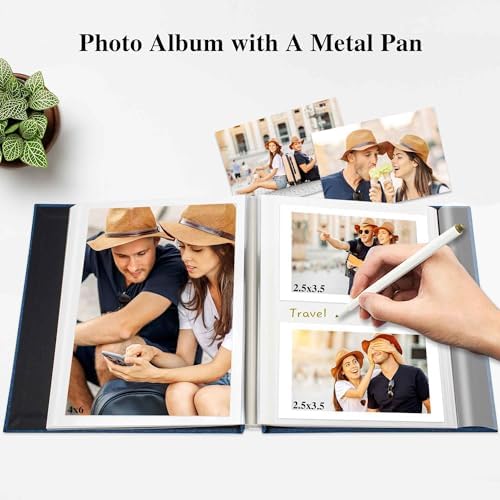 Yopih Photo Album with Magnetic Linen Cover and Self-Adhesive Pages - 40 Page Scrapbook for Family and Wedding Gifts