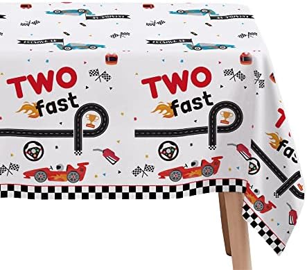 Xigejob Race Car 2nd Birthday Tablecloth Set