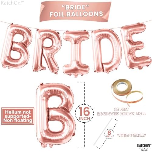 KatchOn Rose Gold Bride Balloons 16 Inch
