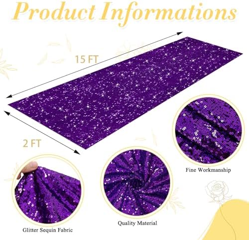 Purple Sequin Carpet Runner for Wedding and Party