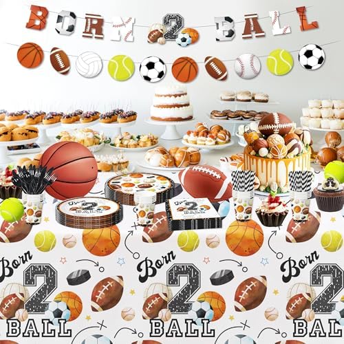 Sports 2nd Birthday Tablecloth Set 3 Pack