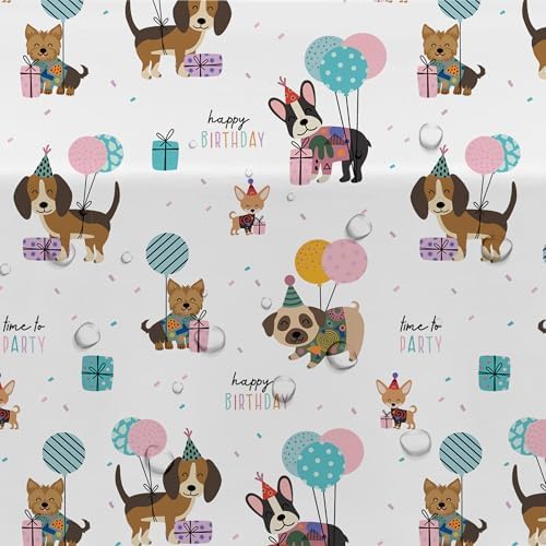 Dog Birthday Decorations Tablecloth Set 3 Pack 86x55in