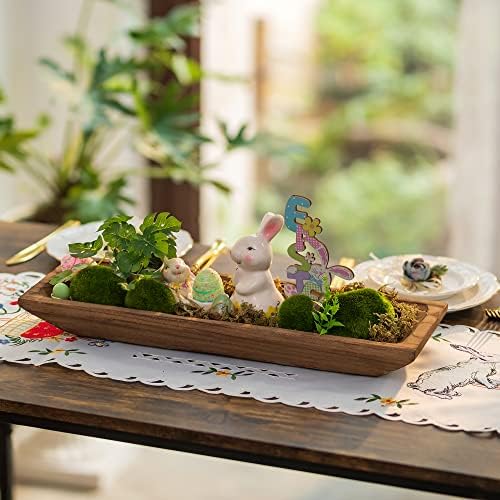 Hanobe Decorative Wood Dough Bowl Large Centerpiece