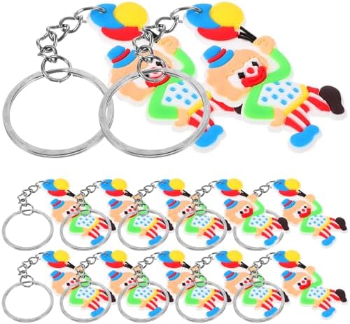 LUOZZY 12 Pcs Clown Key Chains for Mardi Gras Party