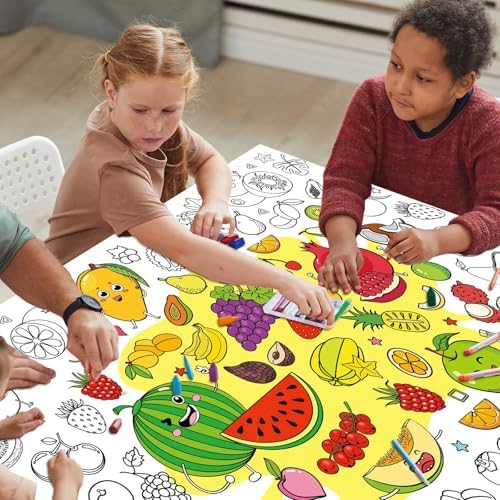ZOIIWA Giant Summer Fruit Coloring Poster for Kids