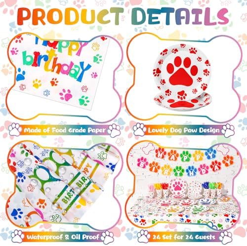 Gejoy 171 Pcs Dog Birthday Party Decorations Supplies