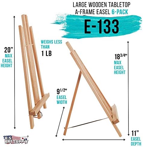 US Art Supply 18 Large Tabletop Easel Pack of 6