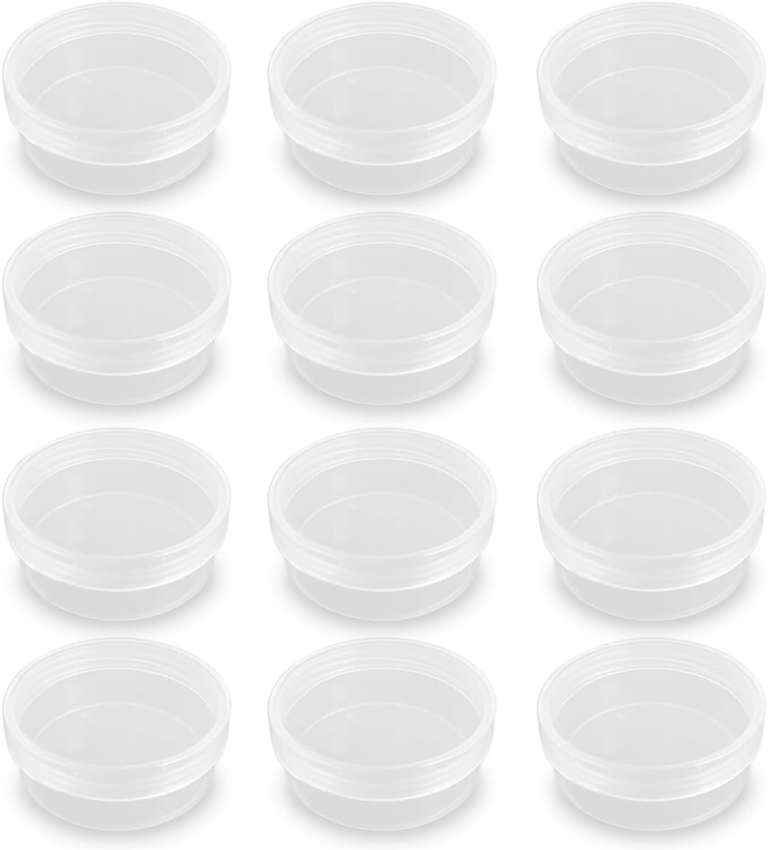 12 Pcs Round Plastic Bead Organizers with Lid