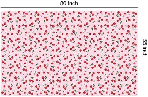 Cherry Birthday Decorations Tablecloth 3 Pack Disposable Fruit Theme Party Supplies for Celebrations