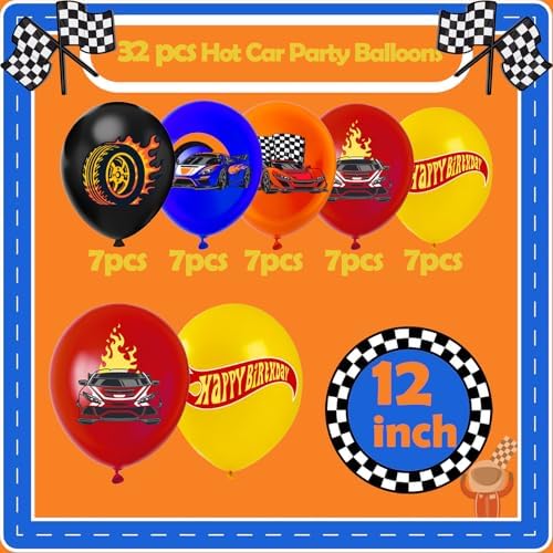 35Pcs Car Party Balloons with 5 Styles