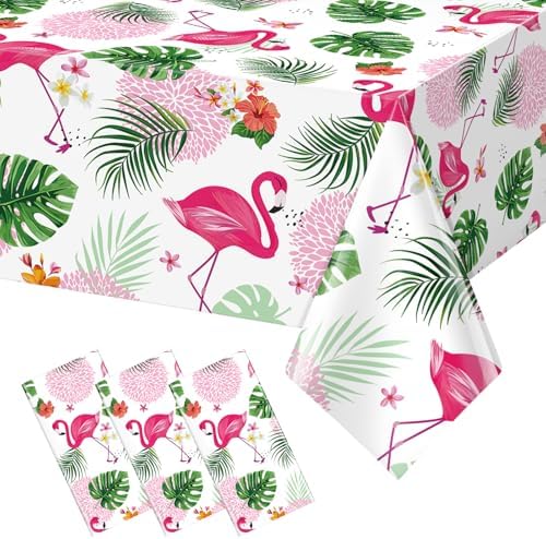 3 Pack Summer Flamingo Tablecloths for Parties