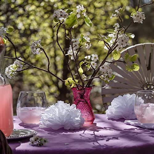 White Tissue Paper Pom Poms - Assorted Sizes - 16 Piece Set