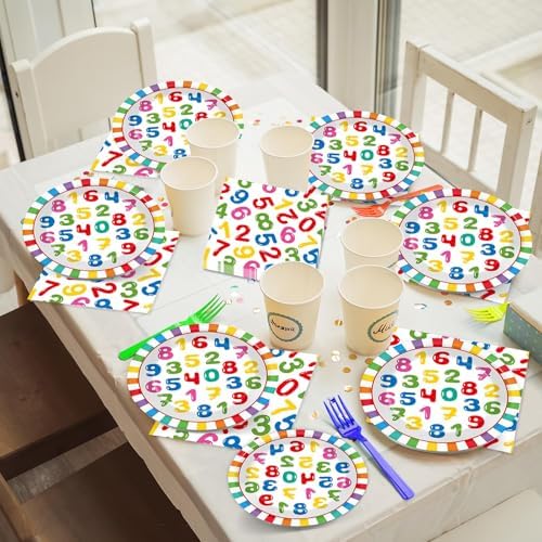 96Pcs Number Themed Party Supplies for 24 Guests